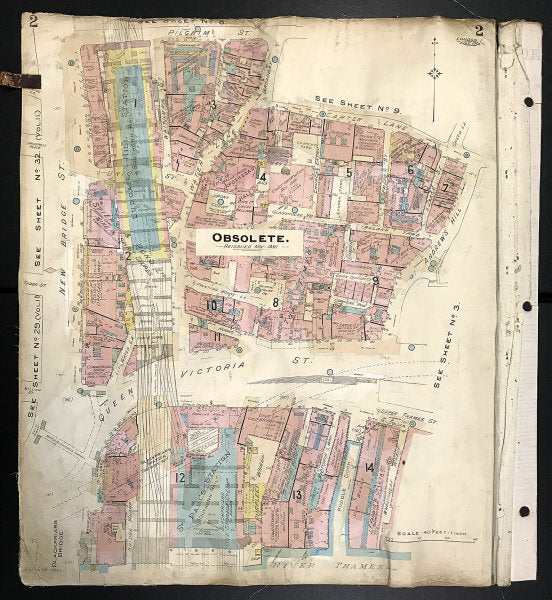 London EC4Y EC4V Blackfriars Queen Victoria Street New Bridge St GOAD 1904 map